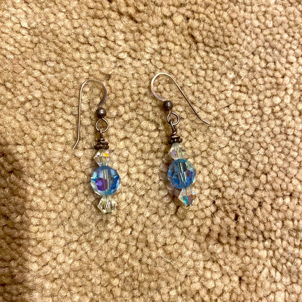 Blue beaded earrings